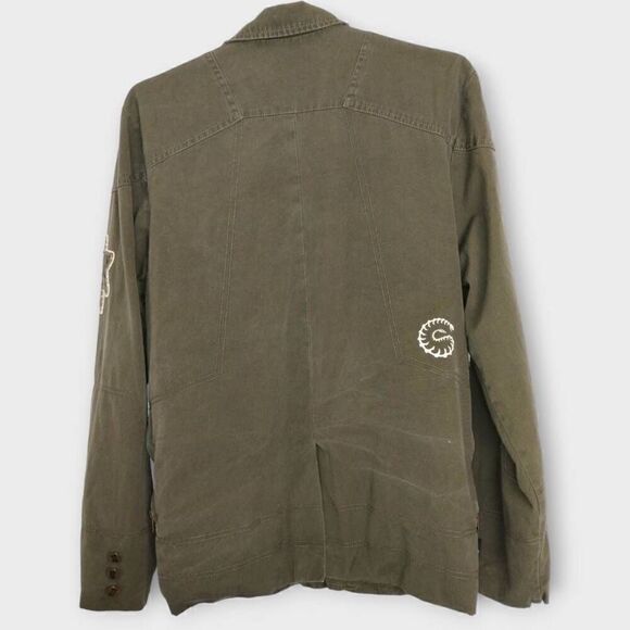 Jinx Blizzard Jacket Sz Small Entertainment Collared Utility Military Green - Picture 7 of 11